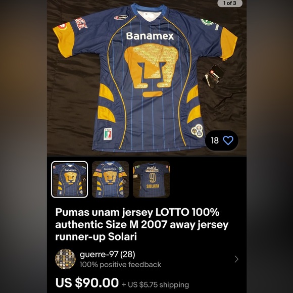 Vintage 2007 UNAM Pumas ⚽️ 🇲🇽 Lotto Soccer Jersey Liga MX Mexico Football - Picture 16 of 16